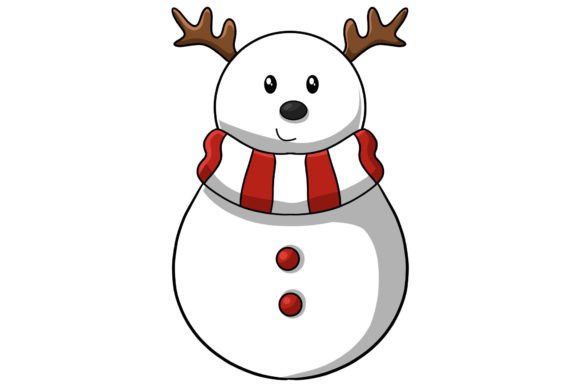 Christmas Character Snowman Illustration for Digital Sellers