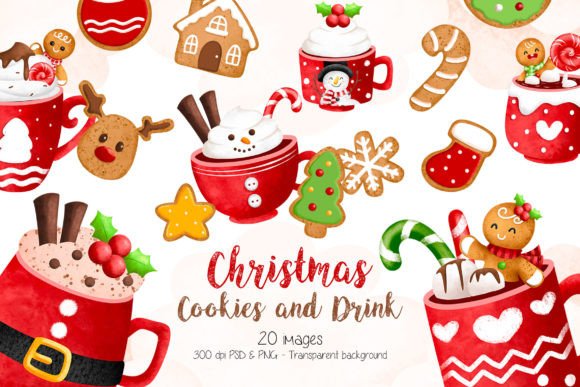 Christmas Cookie and Drink Clipart for Festive Crafting