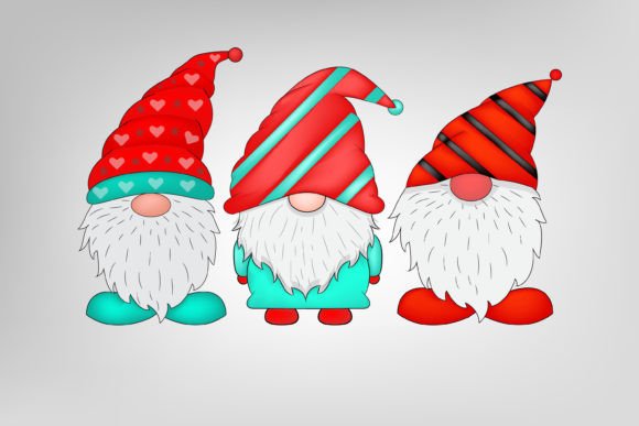 Christmas Cute 3 Gnome Vector Illustrations for Local Branding