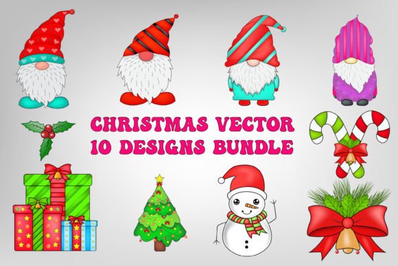 Christmas Cute Vector New Year Bundle for Illustrations