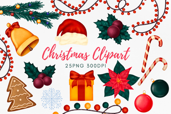 Christmas Decoration Clipart PNG for Editorial and Web Design
