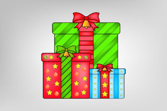 Christmas Gift Boxes Pile Clipart for Handmade Creations