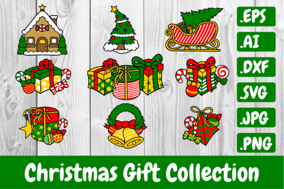 Christmas Gift Collection with PNG, SVG Illustrations