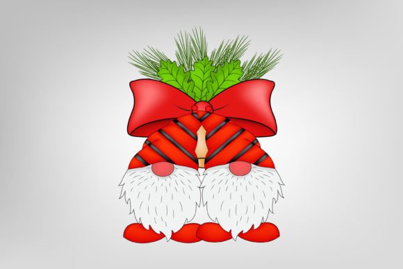 Christmas Gnome with Bow Illustration Review