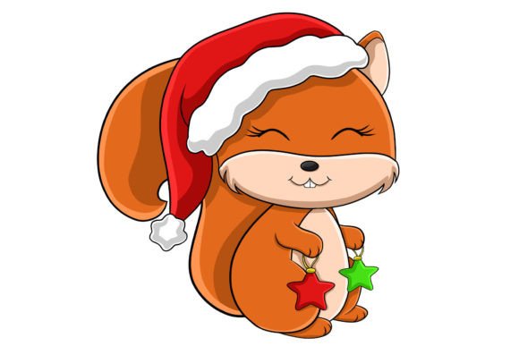 Christmas Squirrel Vector Illustration for Website and Editorial Design