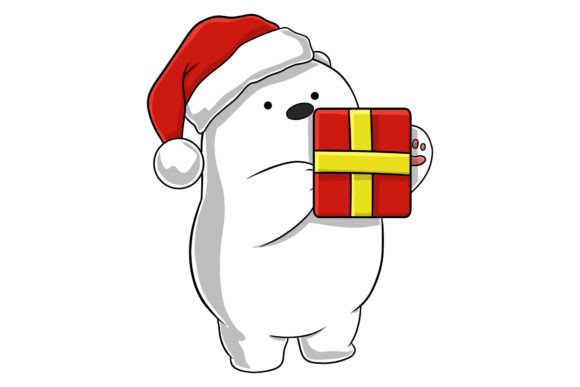 Cute Christmas Bear Holding Presents Illustration Review