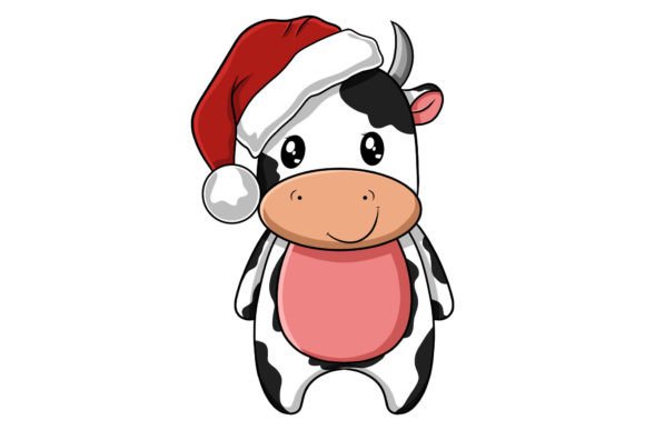 Cute Christmas Cow Illustration Review