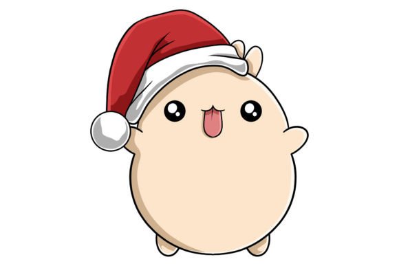 Cute Christmas Hamster Character Illustration