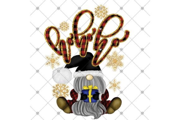 Ho Ho Ho Christmas Gnome Illustration for Local Branding