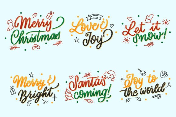 New Year Christmas Lettering Label PNG