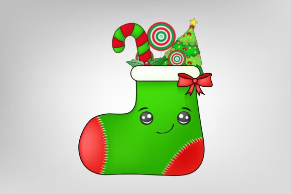 Watercolor Christmas Cute Sock Illustrations