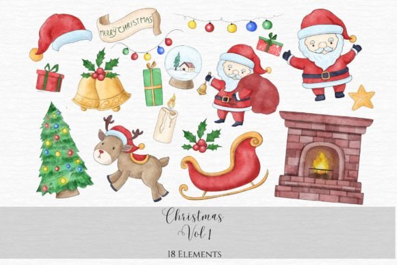 Watercolor Christmas Santa Clipart Review